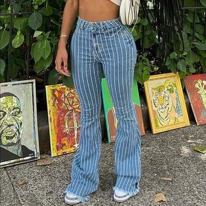 Striped FN Bell Bottoms 🤍